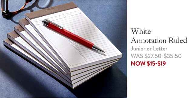 Shop White Annotation Ruled Notepads (Set of 5)