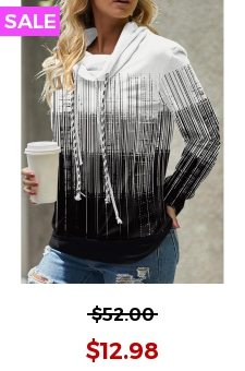 Black Patchwork Ombre Long Sleeve Cowl Neck Sweatshirt