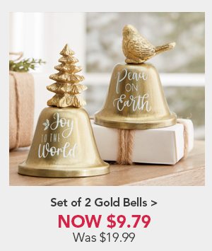 Shop Set of 2 Gold Bells