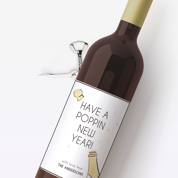 Image of Poppin New Year Wine Labels