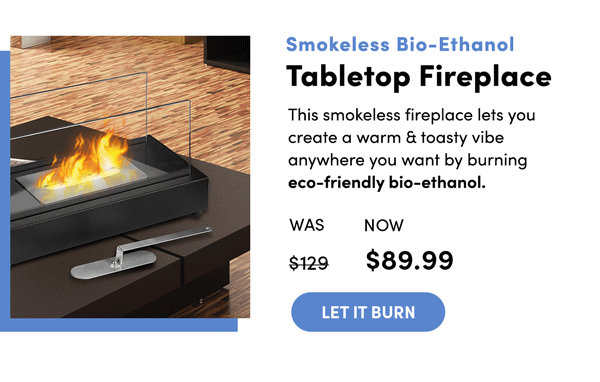 Smokeless Tabletop Fireplace | Let It Burn