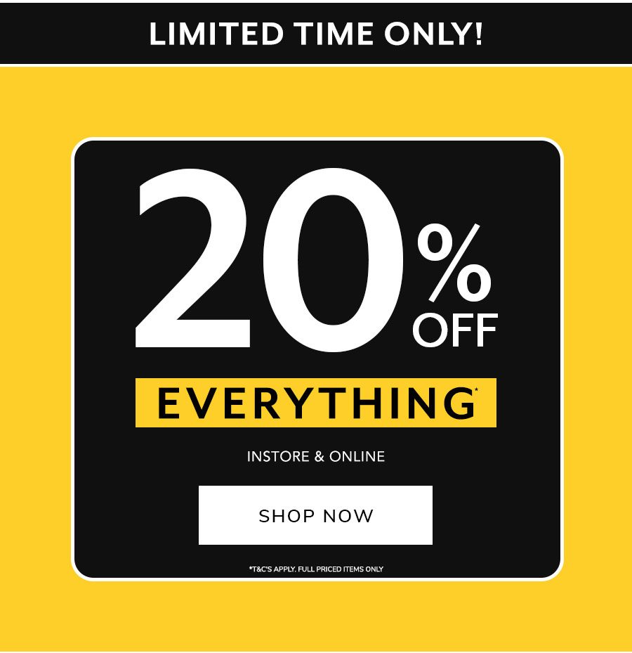 20% off everything peacocks