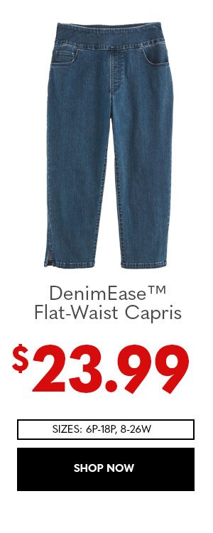 DenimEase Flat-Waist Capris
