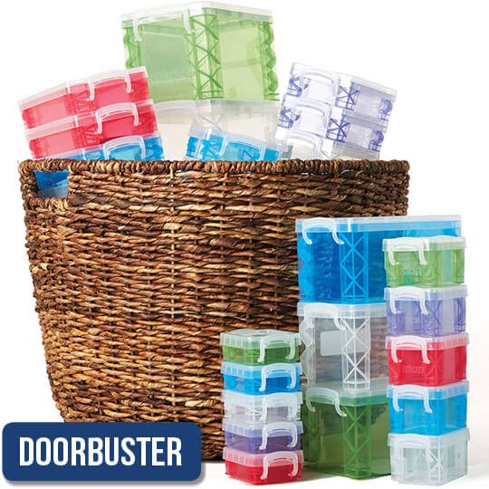 Image of DOORBUSTER Organizing Essentials Baskets, Plastic and Papercrafting Storage.