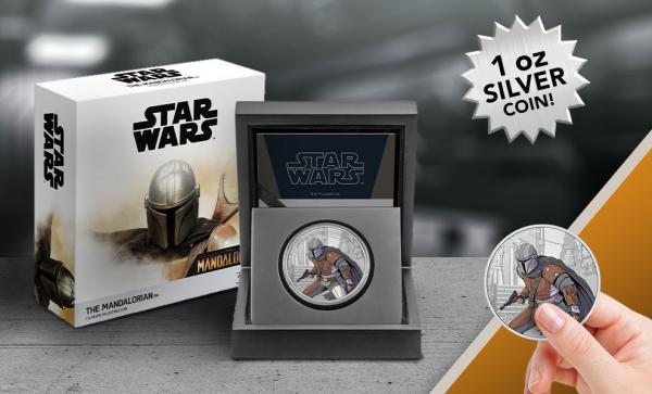 The Mandalorian 1oz Silver Coin (Star Wars) Silver Collectible by New Zealand Mint