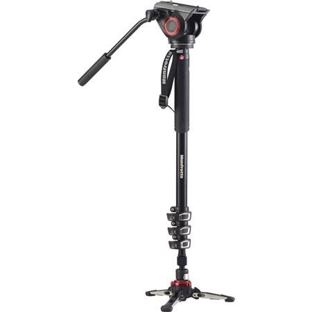 Manfrotto XPRO Aluminum Monopod with Fluid Video Head, 4 Section, 31" Minimum Height, 80" Maximum Height