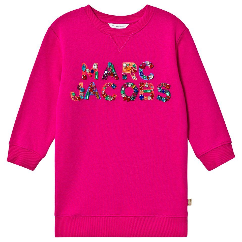 Little Marc Jacobs Pink Jewel Embroidered Marc Jacobs Sweat Dress