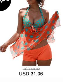 Asymmetric Hem Padded Open Back Printed Tankini Set