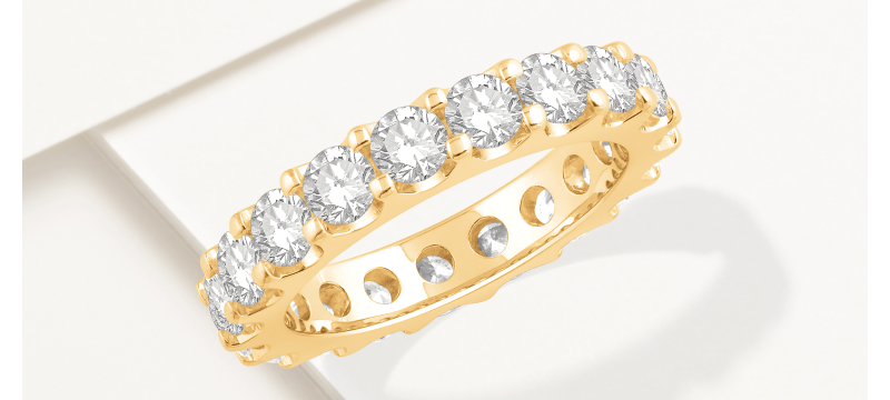 Diamond Eternity Band 3 ct tw Round-cut 14K Yellow Gold