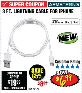 View 3 Ft. LIghtning Cable for iPhone