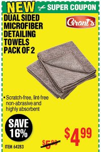 Dual Sided Microfiber Detailing Towels 2 Pk.