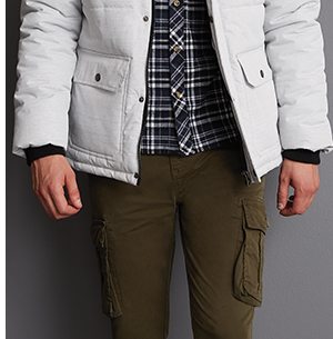 Mens Light Grey Padded Coat