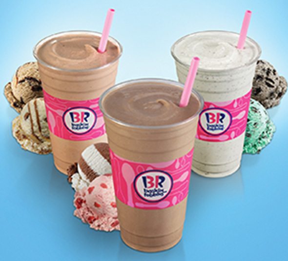 Introducing Milkshake Mixology. Choose two of your favorite ice cream flavors and we'll help you create one perfectly blended milkshake! Share your creation using #BRShakeItUp!
