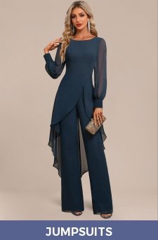 Peacock Blue Long Patchwork Scoop Neck Jumpsuit