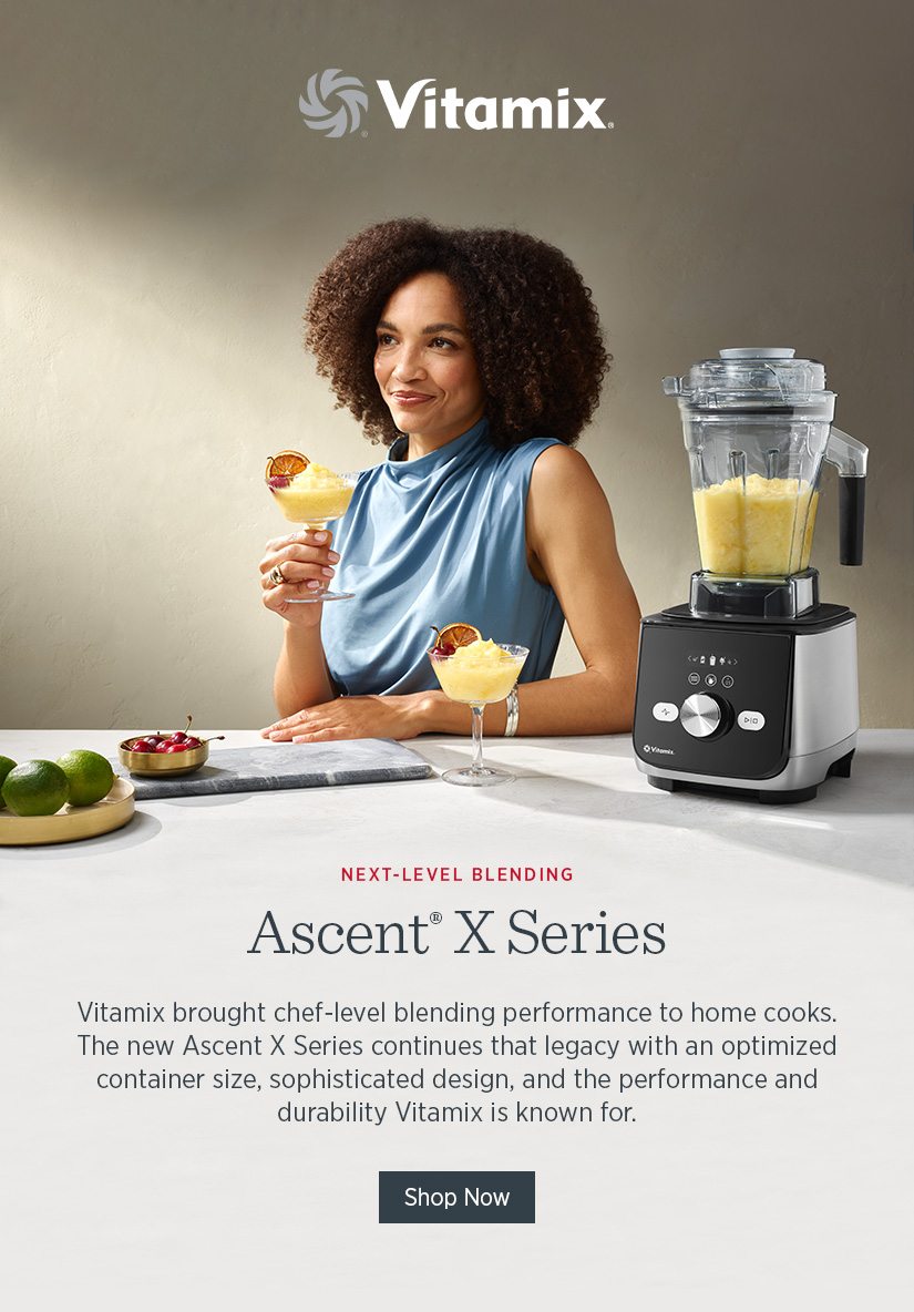 Vitamix brought chef-level blending performance to home cooks. Ascent X continues that legacy with an optimized container size, sophisticated design, and the performance and durability Vitamix is known for. 