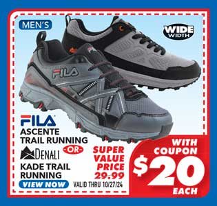 Denali Kade or Fila Ascente Men's Wide Trail Running Shoes