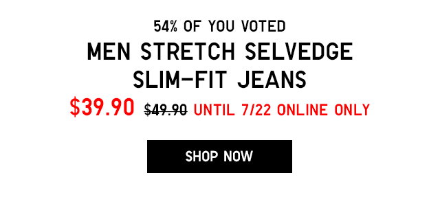 MEN STRETCH SELVEDGE SLIM-FIT JEANS - SHOP MEN