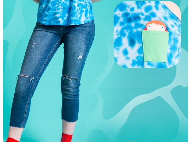 High Neck Pocket Tie Dye Tank Top