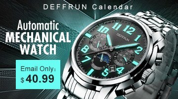 DEFFRUN Calendar Moon Phase Automatic Mechanical Watches Stainless Steel Men Watches