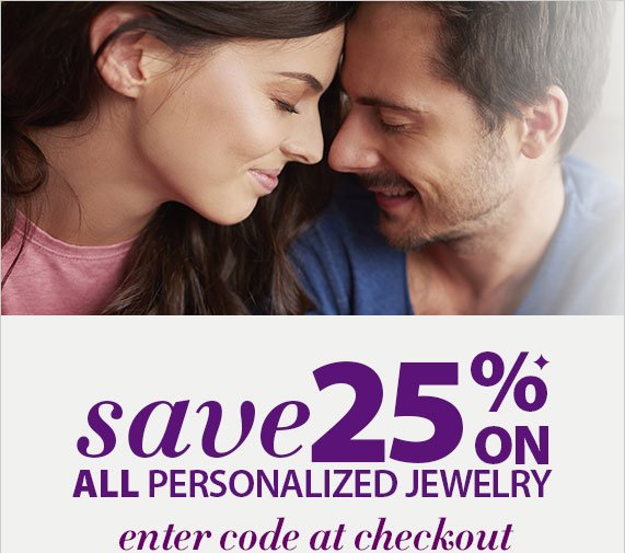 Save 25% on all Personalized Jewelry, Enter Code at Checkout