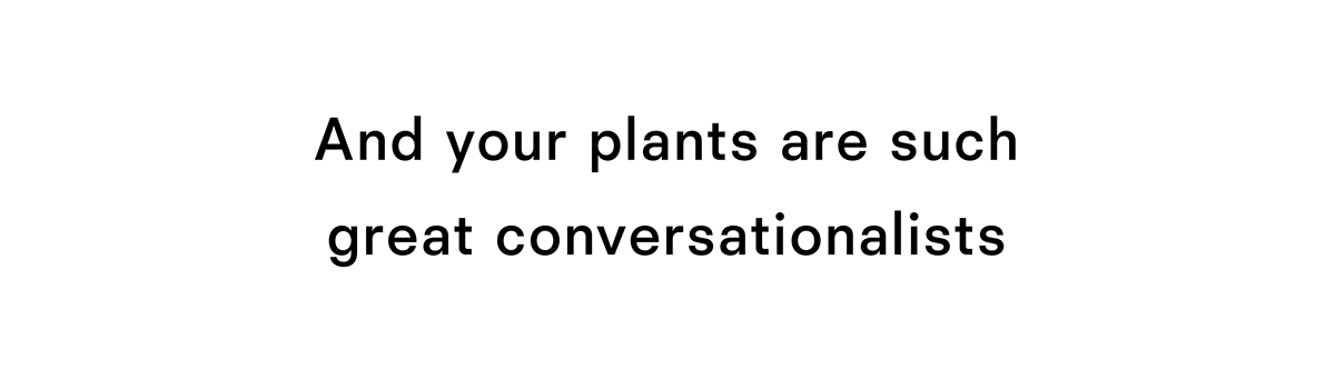 And your plants are such great conversationalists