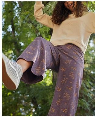 Raisin Stitch Print - Chaka Wide Leg Pant