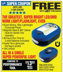 View Ultra Bright LED Portable Worklight/Flashlight