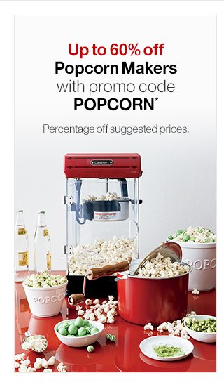 Up to 60% off Popcorn Makers with promo code POPCORN*