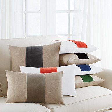 Velvet Colorblock Linen Pillow