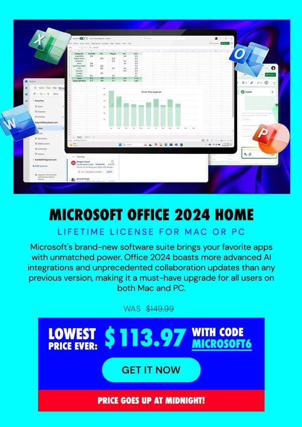 Microsoft Office 2024 Home for Mac or PC