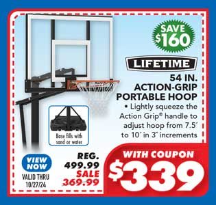 Lifetime 54'' Action Grip Portable Hoop