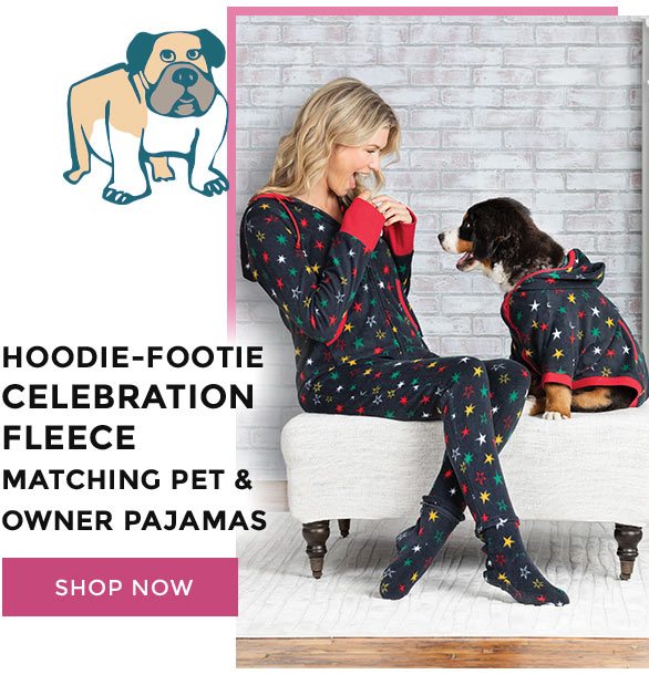 Hoodie-Footie Celebration Fleece Matching Pet & Owner Pajamas - Shop Now