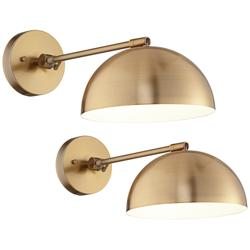 Brava Antique Brass Down-Light Wall Lamp Set of 2