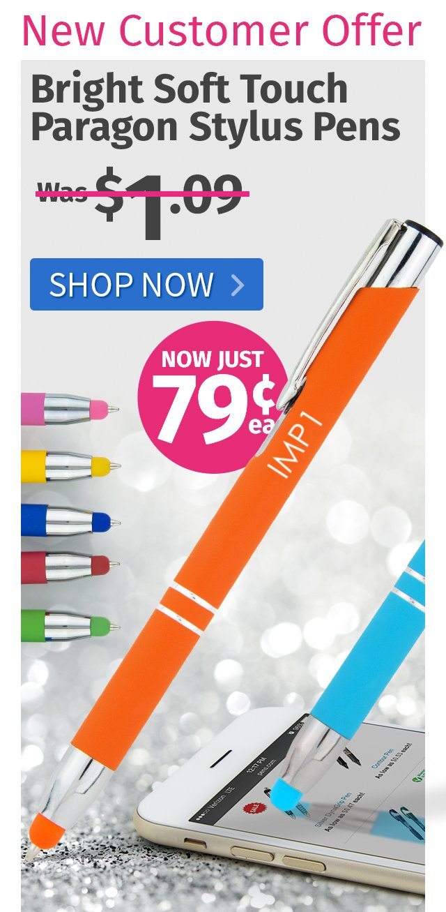 Bright Soft Touch Paragon Stylus Pens for only 79¢ each!