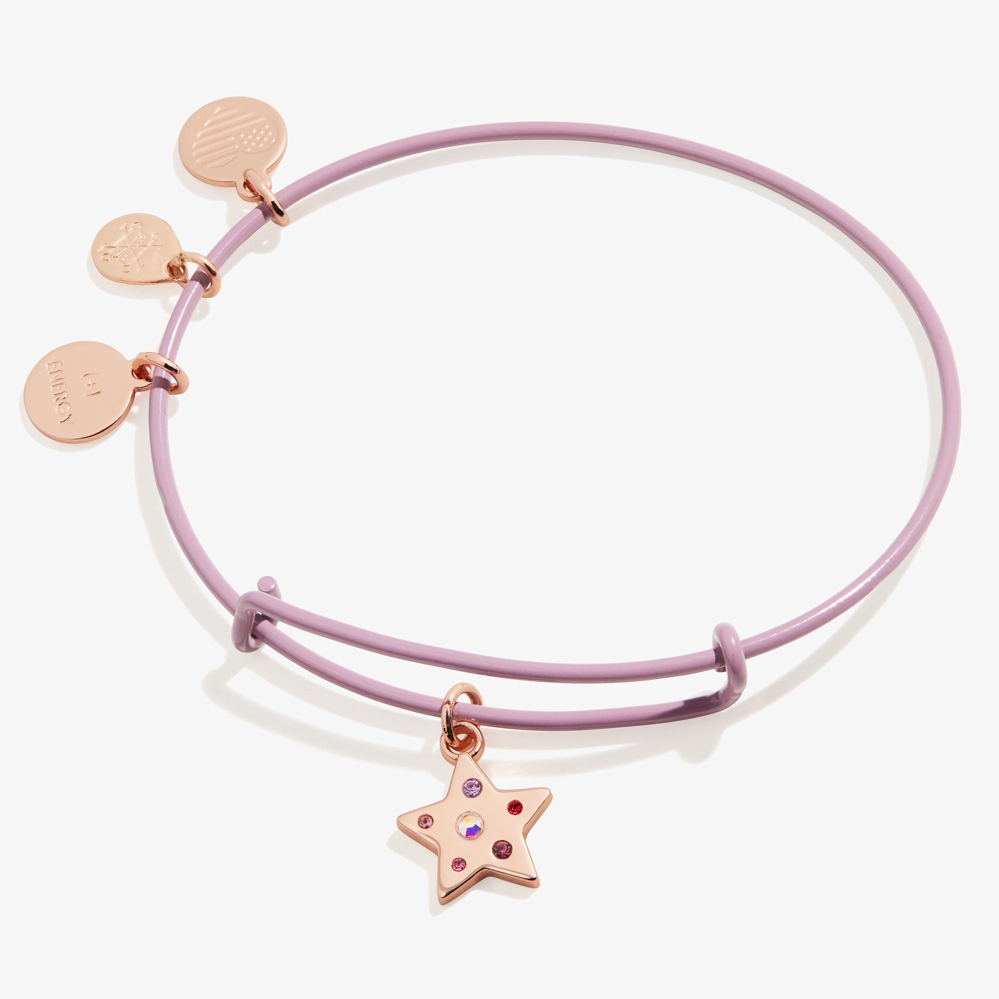 Image of Star Charm Bangle Bracelet, Purple