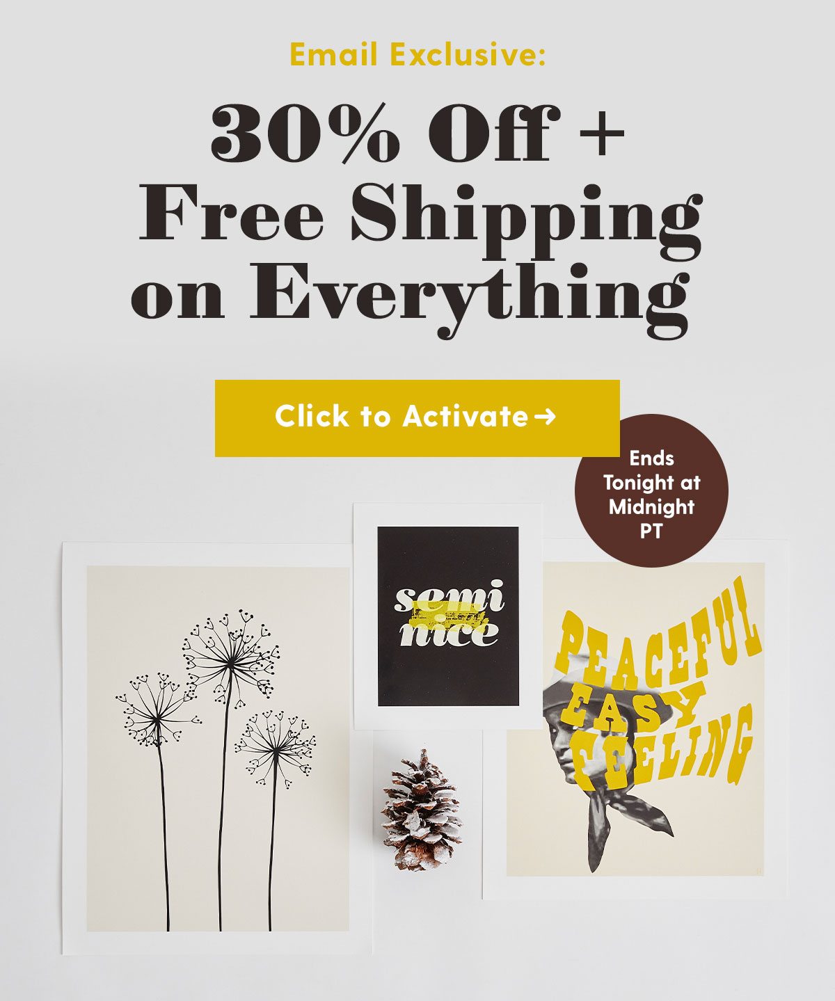 30% OFf + Free Shipping on Everything. Ends Tonight at Midnight PT. Click to Activate →
