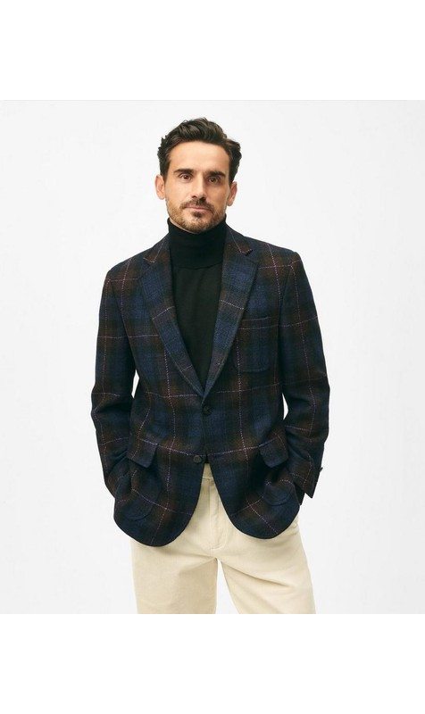 1818 No. 1 Sack Sport Coat in Checked Harris Tweed