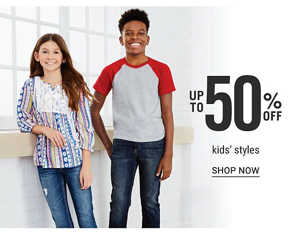 Up to 50% off kids' styles. Shop Now.