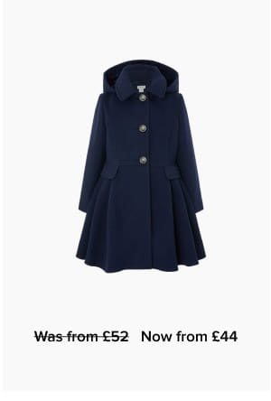 Navy skirted coat with recycled fabric blue