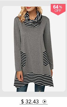 Long Sleeve Stripe Print Pocket Sweatshirt