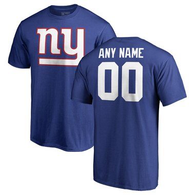New York Giants NFL Pro Line Any Name & Number Logo Personalized T-Shirt - Royal