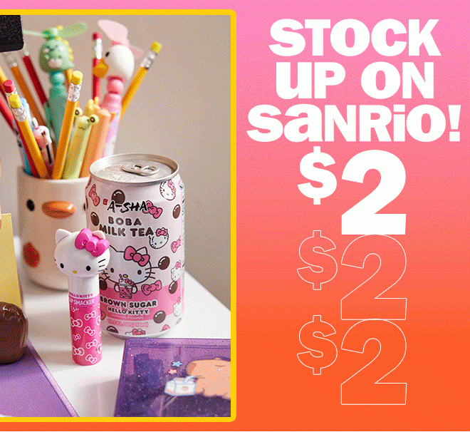 stock up on sanrio!