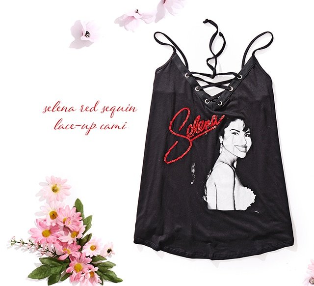 Selena Red Sequin Lace Up Cami