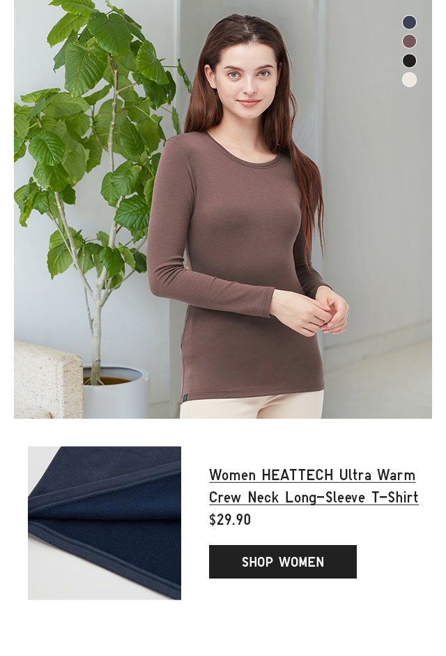 WOMEN HEATTECH ULTRA WARM CREW NECK LONG-SLEEVE T-SHIRT