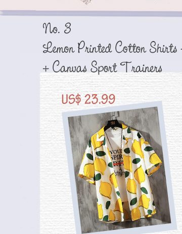 Mens Lemon Printed Cotton Shirts