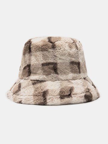 Unisex Plaid Pattern Windproof Soft Bucket Hat