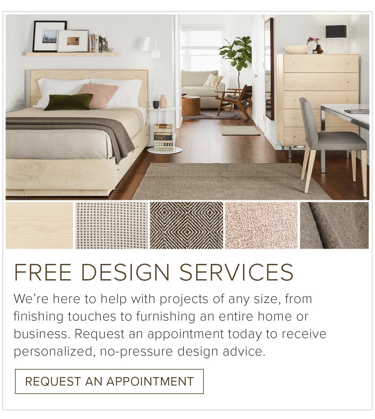 Free Design Services. Request an appointment