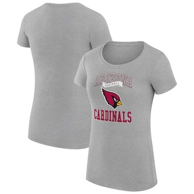 Women's G-III 4Her by Carl Banks Heather Gray Arizona Cardinals Team Logo Graphic Fitted T-Shirt