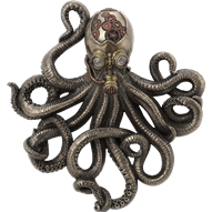 Steampunk Rebreather Octopus Wall Plaque