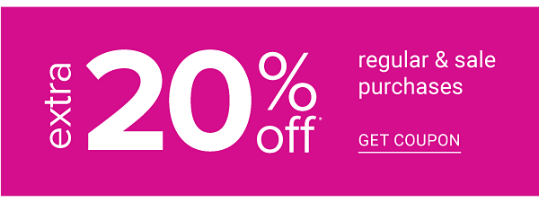 Extra 20% off Regular & Sale Purchases - Get Coupon